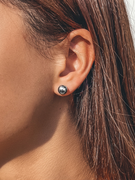 Earrings without inserts Silver 925° (rhodium) c2/1205