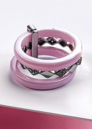 Каблучка Кераміка фіаніт срібло 925°/ ювелірна кераміка 1629р008