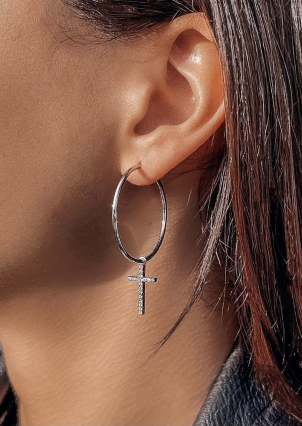 Сережки фіаніт Срібло 925° (родій) 262816/30