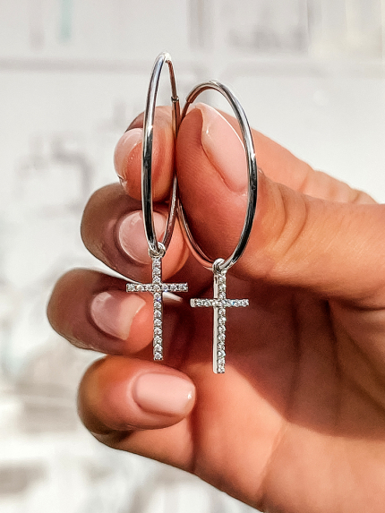 Kolczyki cyjanitowe Srebro 925° (rod) 262816/30