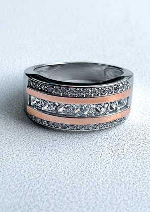 Каблучка фіаніт Срібло 925° золото 375° 000219