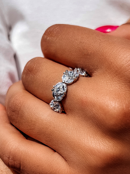 Pierścionek z szafirem Srebro 925° (rod) GZR18P6