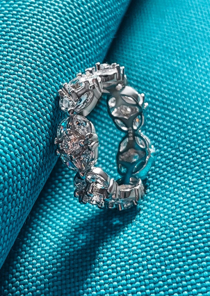 Pierścionek z szafirem Srebro 925° (rod) GZR18P6