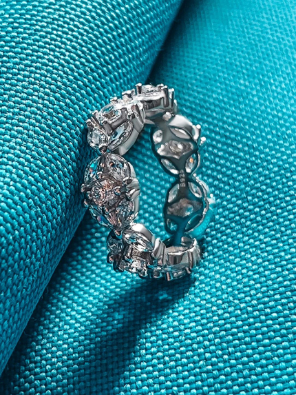 Pierścionek z szafirem Srebro 925° (rod) GZR18P6