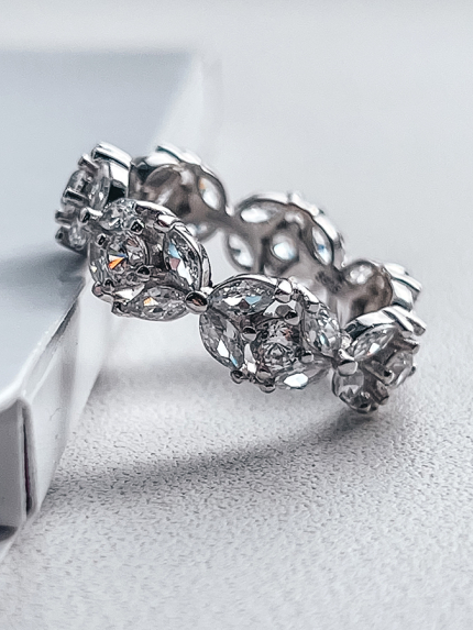 Pierścionek z szafirem Srebro 925° (rod) GZR18P6