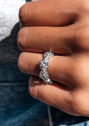 Pierścionek z szafirem Srebro 925° (rod) GZR18P6