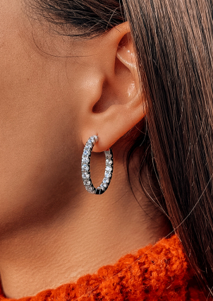 Fianite earrings (AAAA) Silver 925° (rhodium) 956855