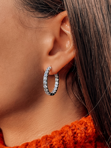 Kolczyki narzeczone (AAAA) Srebro 925° (rod) 956855