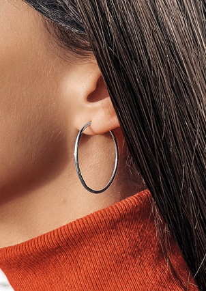 Сережки без вставок Срібло 925° (родій) 1-5005.0.2