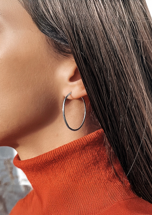 Сережки без вставок Срібло 925° (родій) 1-5005.0.2