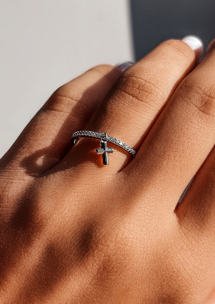 Каблучка фіаніт Срібло 925° (родій) к2ф/1216