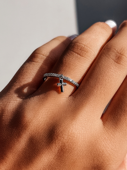 Pierścień cyjanitowy Srebro 925° (rod) k2f/1216