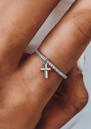 Каблучка фіаніт Срібло 925° (родій) к2ф/1216