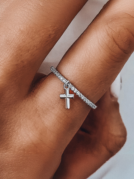 Pierścień cyjanitowy Srebro 925° (rod) k2f/1216