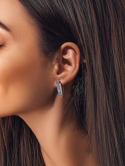 Сережки фіаніт Срібло 925° золото 375° 000158с