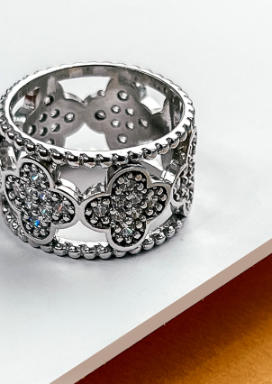 Каблучка фіаніт Срібло 925° (родій) 000461