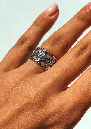 Каблучка фіаніт Срібло 925° (родій) 000461