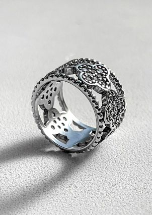 Каблучка фіаніт Срібло 925° (родій) 000461