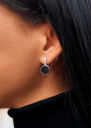 Сережки онікс Срібло 925° (родій) 111110