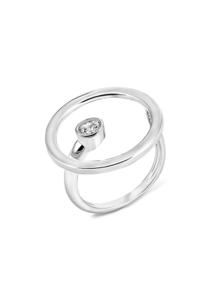 Pierścionek z cyrkonem Srebro 925° (rod) 81662