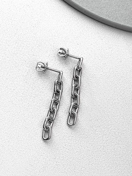 Сережки без вставок Срібло 925° (родій) 20294