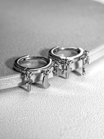 Сережки без вставок Срібло 925° (родій) 20325