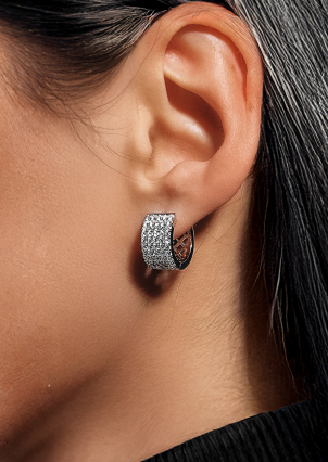 Сережки фіаніт Срібло 925° (родій) с2ф/206