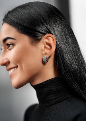 Сережки фіаніт Срібло 925° (родій) с2ф/206