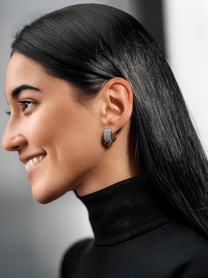 Cyanite earrings Silver 925° (rhodium) s2f/206