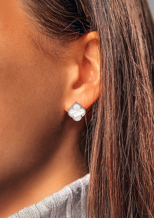 Сережки перламутр Срібло 925° (родій) ск2п/1024