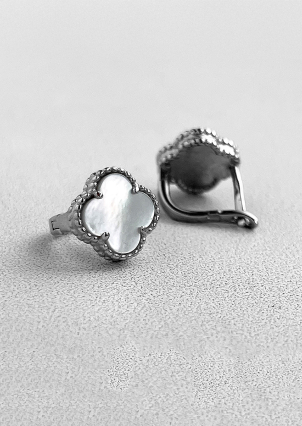 Сережки перламутр Срібло 925° (родій) ск2п/1024