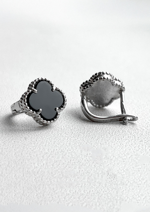 Сережки онікс Срібло 925° (родій) ск2о/1024