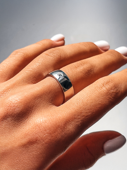 Каблучка фіаніт Срібло 925° (родій) 4621856