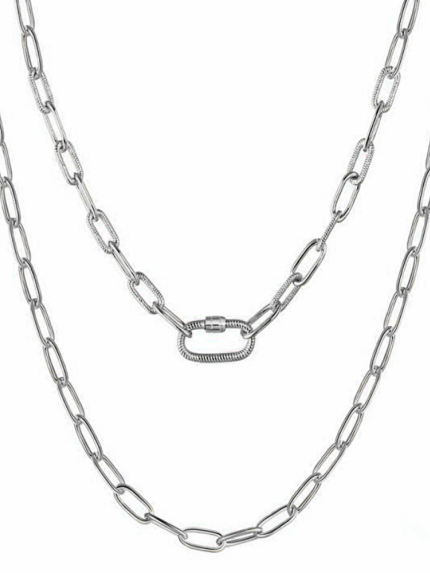 Necklace without inserts Silver 925° (rhodium) zc50p18
