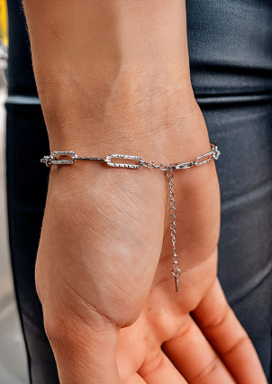 Браслет без вставок Срібло 925° (родій) sb120p