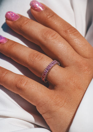 Pierścionek szafirowy Srebro 925° (rod) pm131 str