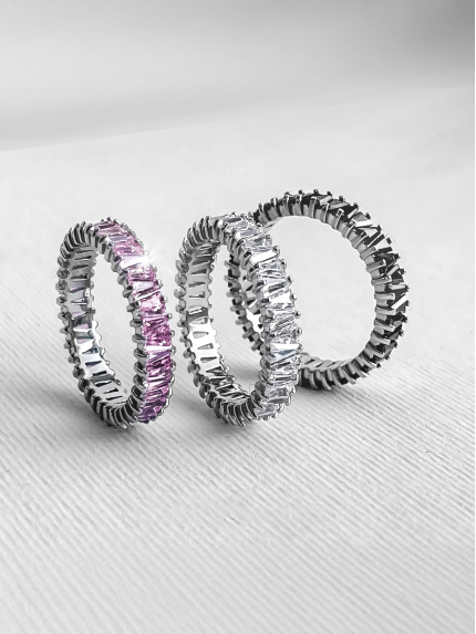 Pierścionek szafirowy Srebro 925° (rod) pm131 str