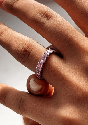 Pierścionek szafirowy Srebro 925° (rod) pm131 str