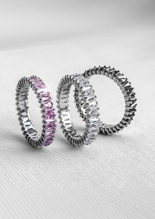 Pierścionek szafirowy Srebro 925° (rod) pm131 b