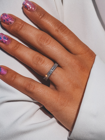 Pierścionek szafirowy Srebro 925° (rod) pm131 w