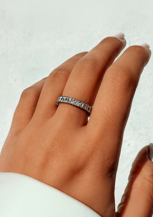 Pierścionek szafirowy Srebro 925° (rod) pm131 w