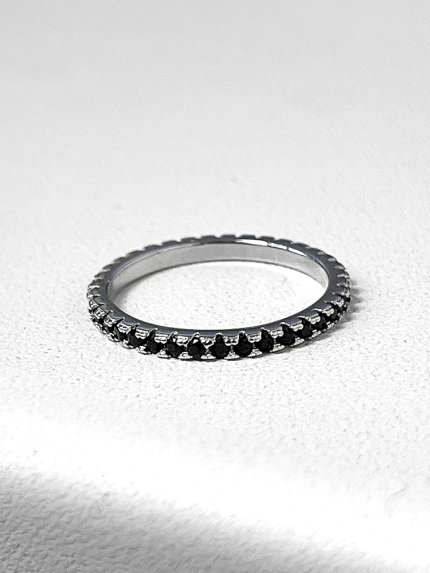 Pierścionek szafirowy Srebro 925° (rod) sr635 b