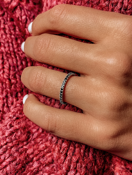 Pierścionek szafirowy Srebro 925° (rod) sr635 b