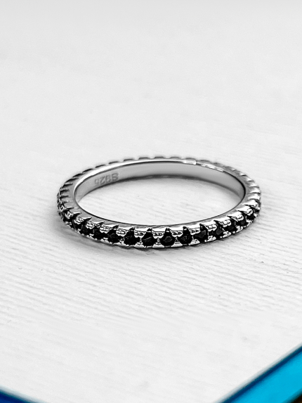 Pierścionek szafirowy Srebro 925° (rod) sr635 b