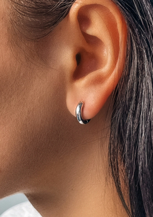 Сережки без вставок Срібло 925° (родій) 20114