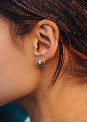 Сережки без вставок Срібло 925° (родій) 20114