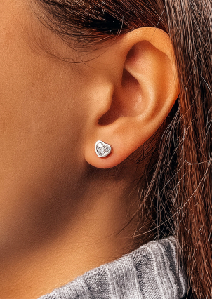 Сережки фіаніт Срібло 925° (родій) 000521