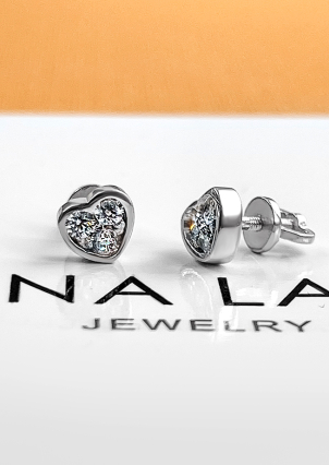 Сережки фіаніт Срібло 925° (родій) 000521