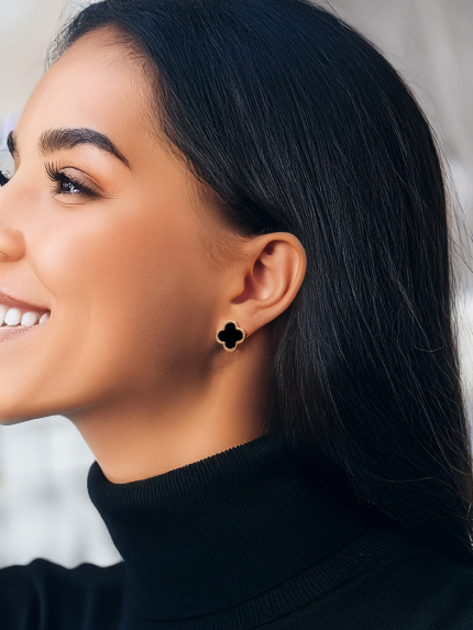 Enamel earrings Silver 925° gold 375° 000477