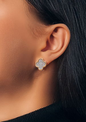 Сережки фіаніт Срібло 925° золото 375° 000458